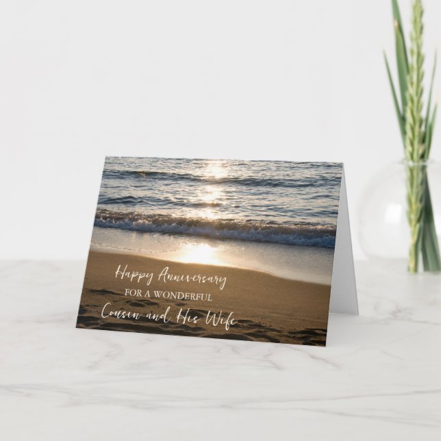 Beach Cousin and Her Husband Anniversary Card (Front)