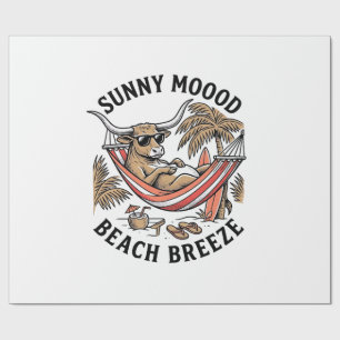 Beach Cow Shirt Vintage Summer Farm Animal Art Wrapping Paper