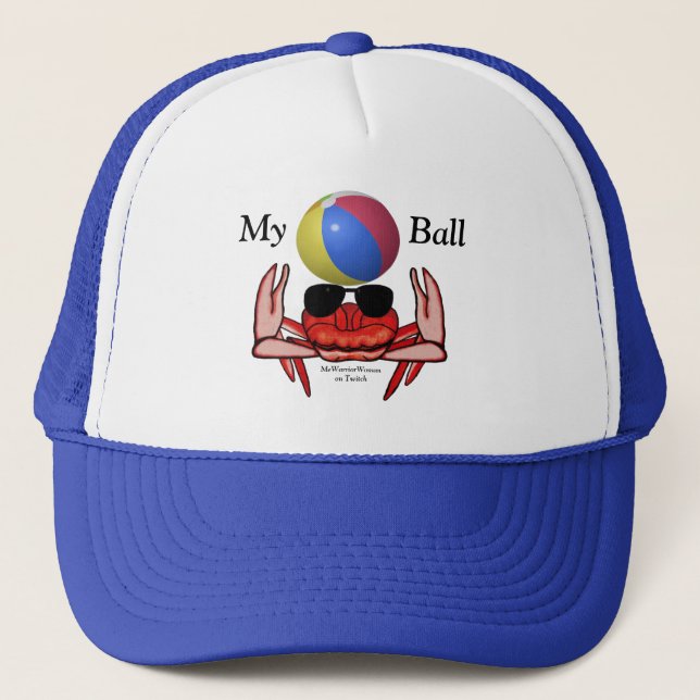 Beach Crab, My Ball, MeWarriorWoman on Twitch Trucker Hat (Front)