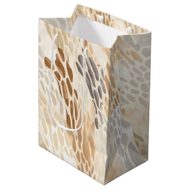 Beach Cream Abstract Animal Wedding Medium Gift Bag (Front Angled)