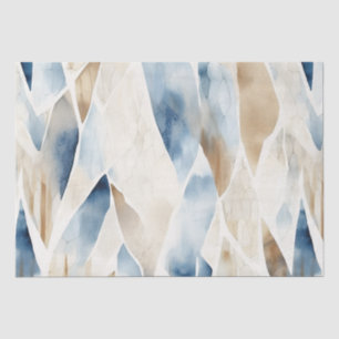 Beach Cream Blue Abstract  Tissue Paper