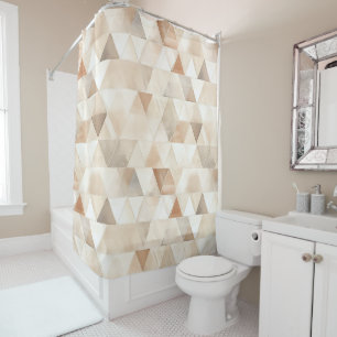 Beach Cream Triangles  Shower Curtain