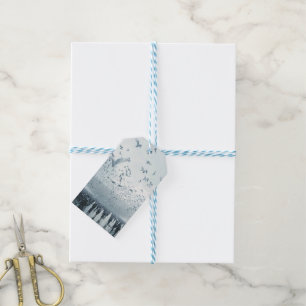 Beach crowd peace dove photo gift tags