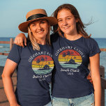 Beach Cruise Family Reunion Mum Matching T-Shirt<br><div class="desc">Going on a family cruise vacation? Customise these camping retro designs for the whole family by adding your family name or custom text, and year of the adventure. I hope it’s not just about the cool design that caught your eye but the fact you’ll never find it in a department...</div>