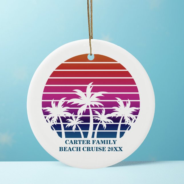 Beach Cruise Family Reunion Sunset Vacation Custom Ceramic Ornament (Creator Uploaded)