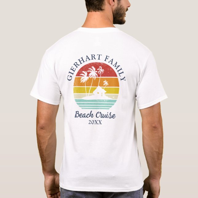 Beach Cruise Retro Family Reunion Grandpa Vacation T-Shirt (Back)