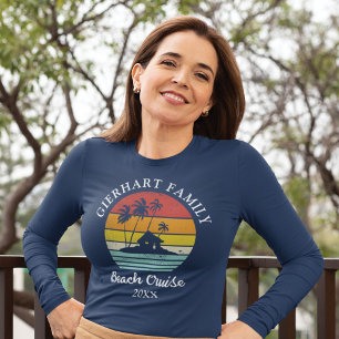 Beach Cruise Retro Family Reunion Mum Vacation T-Shirt