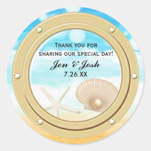 Beach Cruise Sea Ship Port Hole Favour Stickers