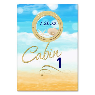 Beach Cruise Sea Ship Port Table Number Cards