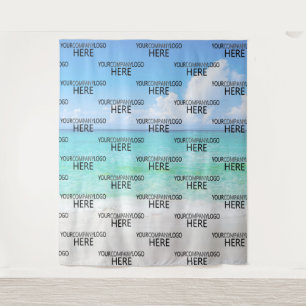 Beach Custom Business Logo Step & Repeat Backdrop Tapestry