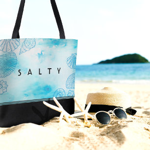 Beach Custom Name Tote Bag