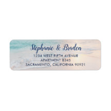 Beach Custom Ocean Waves Sunset Return Address