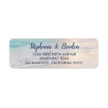 Beach Custom Ocean Waves Sunset Return Address