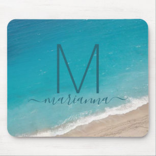 Beach Custom Photo Personalised Name Monogram Mouse Pad