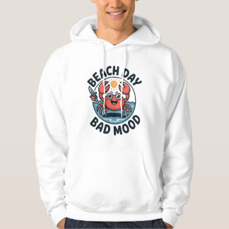 Beach Day Bad Mood – Funny Crab Cartoon Summer T‑S Hoodie