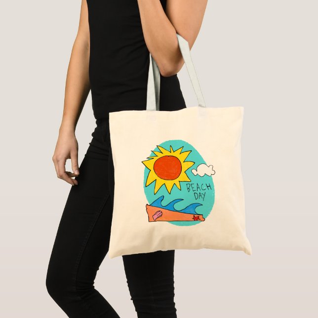 "Beach Day" Budget Tote Bag (Front (Product))