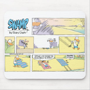 Beach Day Funny Duck Cartoon Mouse Pad