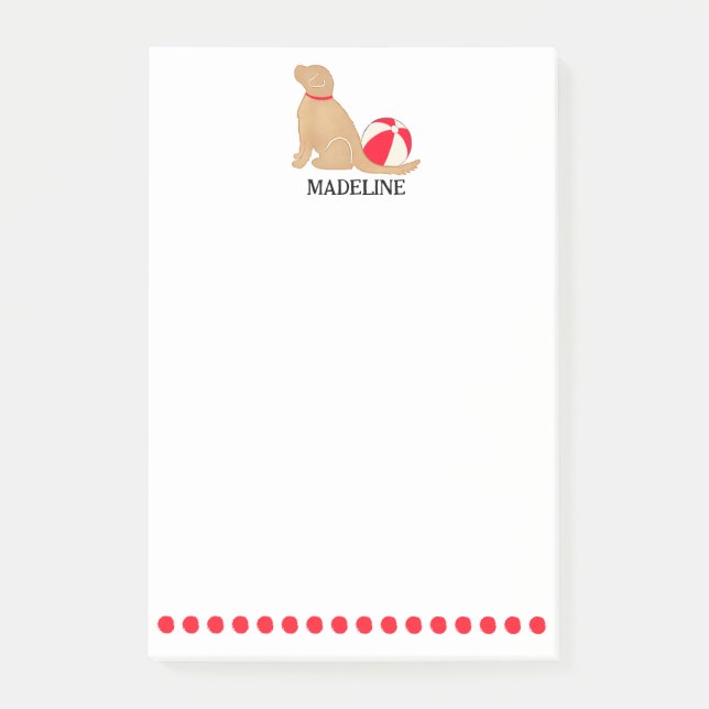 BEACH DAY GOLDEN RETRIEVER LOVER POST-IT NOTES (Front)