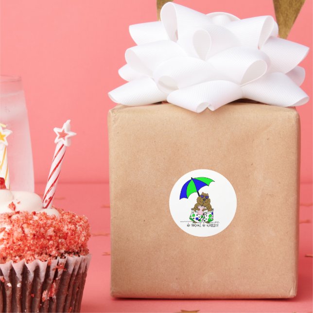 Beach Day Groundhog Classic Round Sticker (Party)