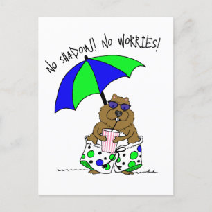 Beach Day Groundhog Holiday Postcard