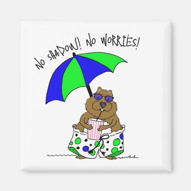 Beach Day Groundhog Magnet (Front)