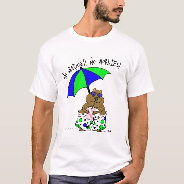 Beach Day Groundhog T-Shirt (Front)