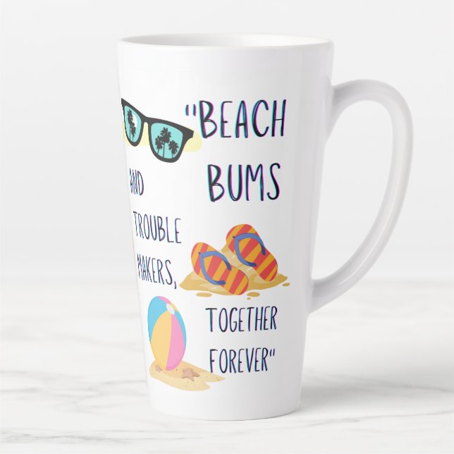 beach day quote latte mug (Right)