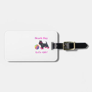 Beach Day Scottie Dog Luggage Tag