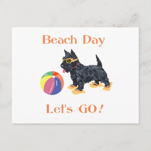 Beach Day Scottie Dog Postcard