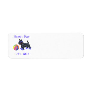 Beach Day Scottie Dog Return Address Label