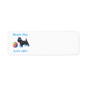 Beach Day Scottie Dog Return Address Label