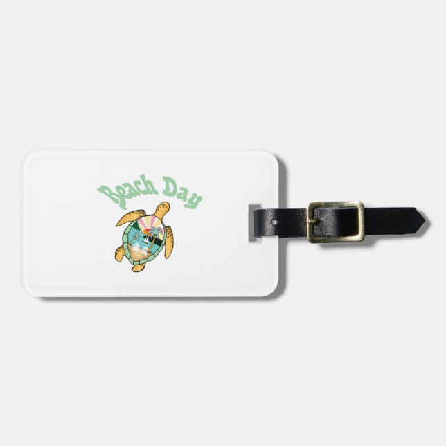 Beach Day, Summer, Turtle, Luggage Tag (Front Horizontal)