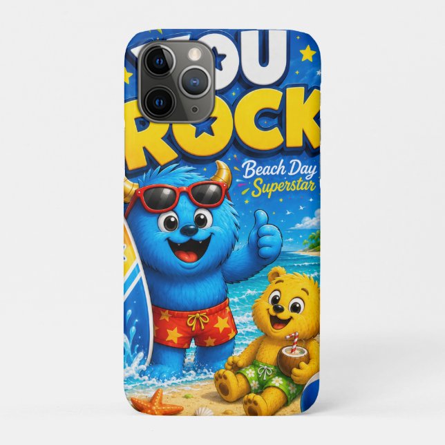Beach Day Superstar Monster Friends Summer Collage Case-Mate iPhone Case (Back)