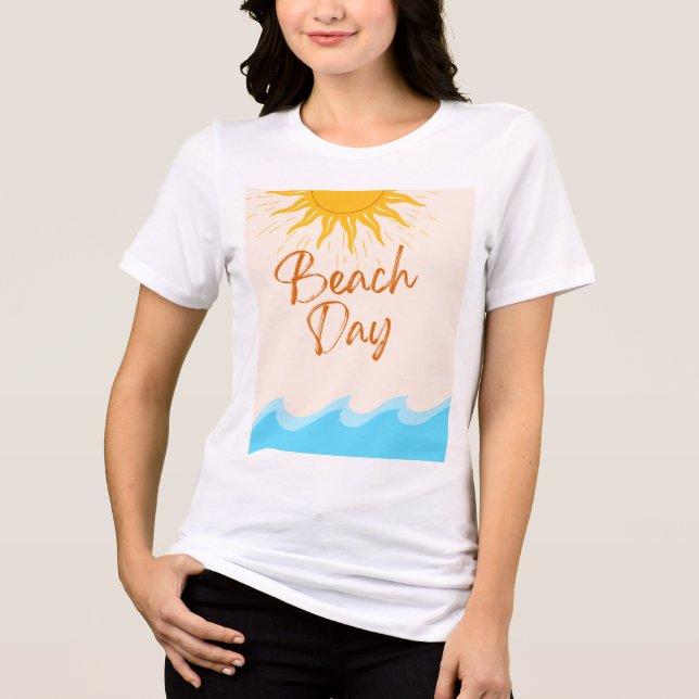 Beach Day T-Shirt | Sun Waves Summer Tee  (Front)
