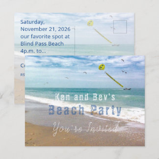 Beach Days Beach Party  Invitation Postcard