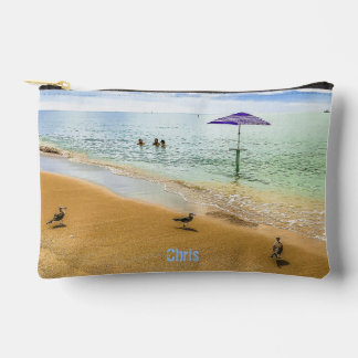 Beach Days, Cape Haze, Birds Watching People Accessory Pouch