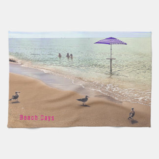 Beach Days, Cape Haze, Birds Watching People  Tea Towel