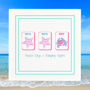 Beach Days & Mahjong Nights Coastal Napkin