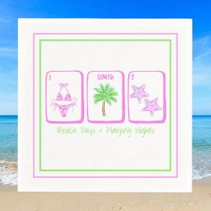 Beach Days & Mahjong Nights Preppy Coastal Preppy Napkin