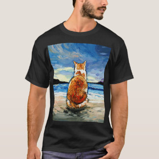 Beach Days Orange and White Tabby T-Shirt