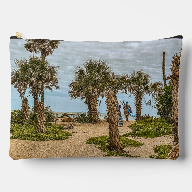 Beach Days, Overcast Beach Garden Accessory Pouch (Front)