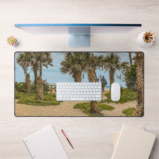Beach Days, Overcast, Beach Garden Desk Mat
