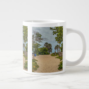 Beach Days, Overcast, Beach Welcome Large Coffee Mug