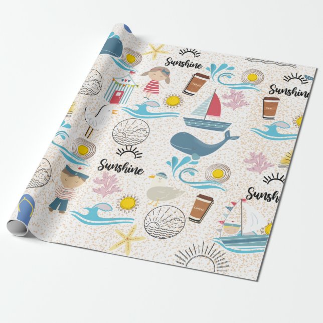 beach days wrapping paper (Unrolled)