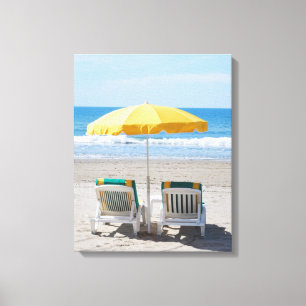 Beach Deck Chair Holiday Canvas Print