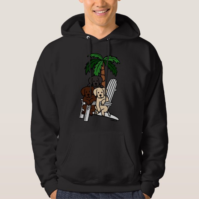 Beach Deck Chair Labradors Hoodie (Front)