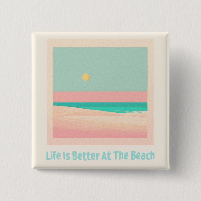 Beach design  15 cm square badge (Front)
