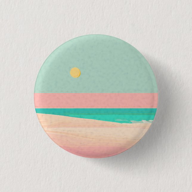 Beach design  3 cm round badge (Front)