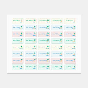 Beach Design Kids' Name Clothing School Labels