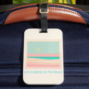 Beach design luggage tag